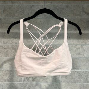 Lululemon Free To Be Wild Pink  Haze Sports Bra Strappy Design